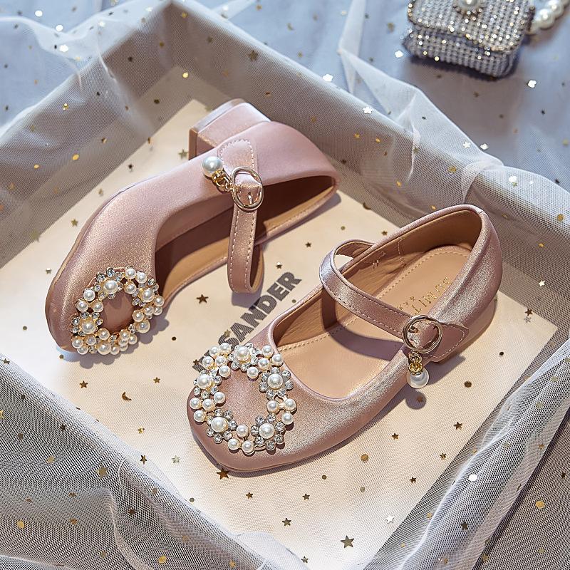 Children's high-heeled shoes, little girls' princess shoes, new spring and autumn single shoes, new spring and autumn girls' leather shoes