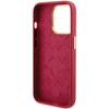 Guess Silicone Script Metal Logo & Frame Case For Iphone 15 Pro - Red
