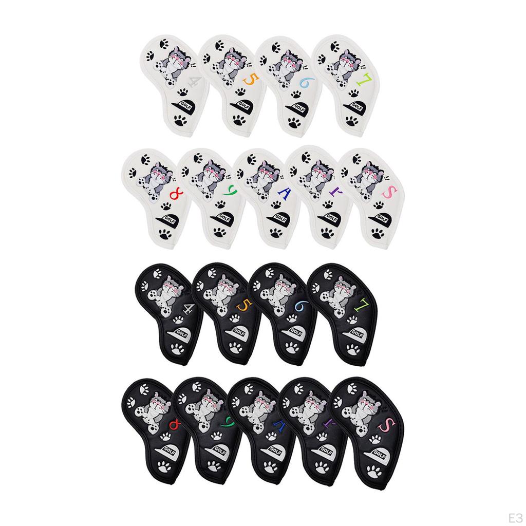 9Pcs PU Golf Iron Covers Set Outdoor Sports for Golfers Club Headcover