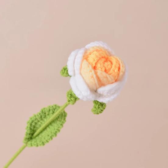 Имитация цветов Ручная работа Ароматизированный Вязаный Крючком Искусственный Цветок со Стальной Проволокой