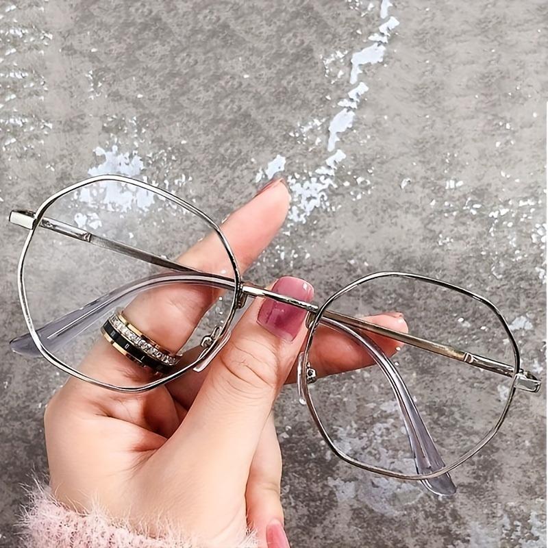 [Восьмиугольная многоугольная оправа Плоские зеркальные очки] Знаменитость Восьмиугольная оправа очков Персонализированный многоугольник Защита от синего света Плоское зеркало