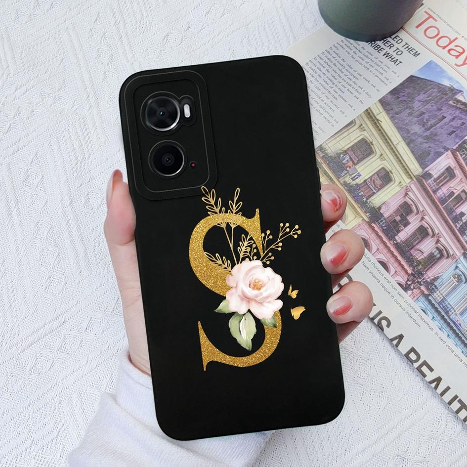 For OPPO A72 A73 A74 A75 A76 A77 A78 A79 A83 A91 Case Cover Luxury Flower Letters Shockproof Screen Protector Matte Soft Silicone For OPPO Bumper