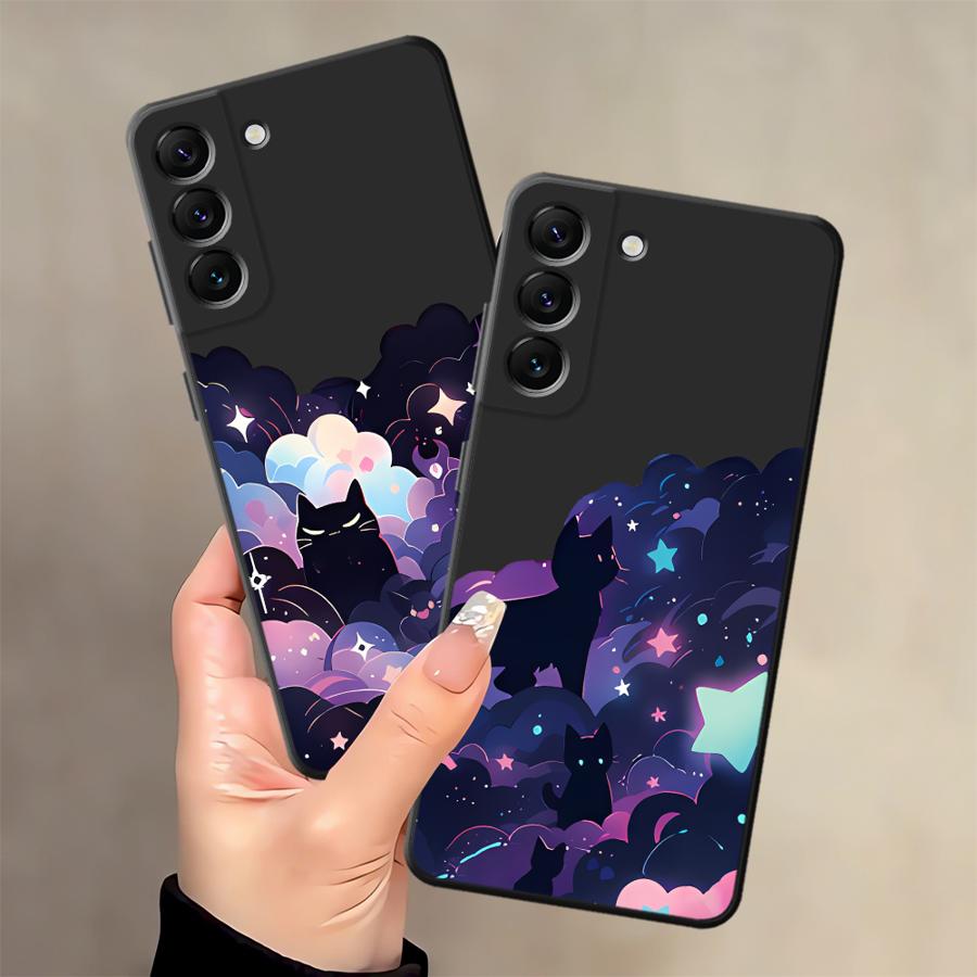Черный Кот Звездная Ночь Чехол для Телефона для Samsung Galaxy A57 A23 A37 A12 A05 A53 A52 A55 A06 A25 A73 A50 A41 A51 A16 A70 A17