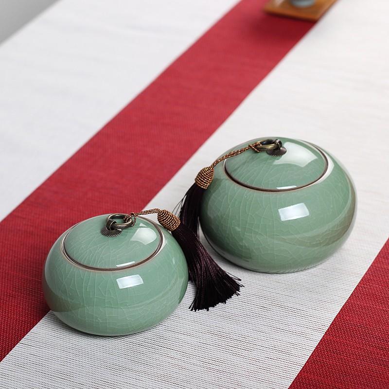 Chinoiserie Style Ceramics Tea Canister Travel Portable Tea Sealed Moisture-proof Storage Jar High Quality Tea Packaging Cans