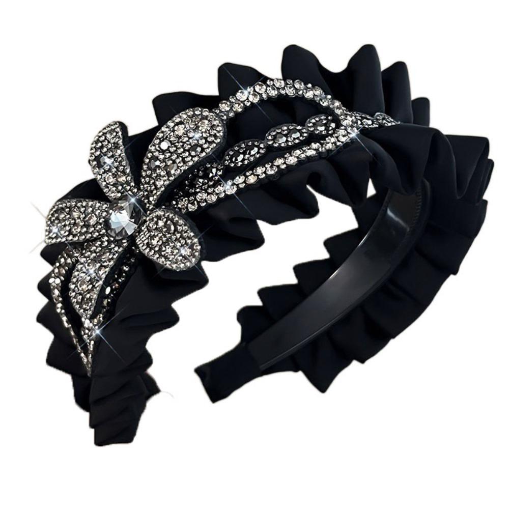 Cloth Women Hair Hoop Wide Wrinkle Headband Fashion Black Hairband Women