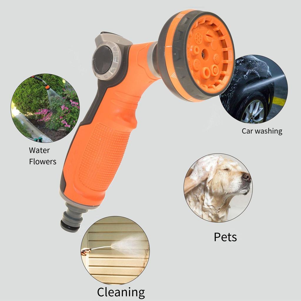 Garden Hose Nozzle Sprayer 8 Mode Heavy Duty Handheld Water Hose Nozzle High Pressure Garden Sprayer for Watering Plant