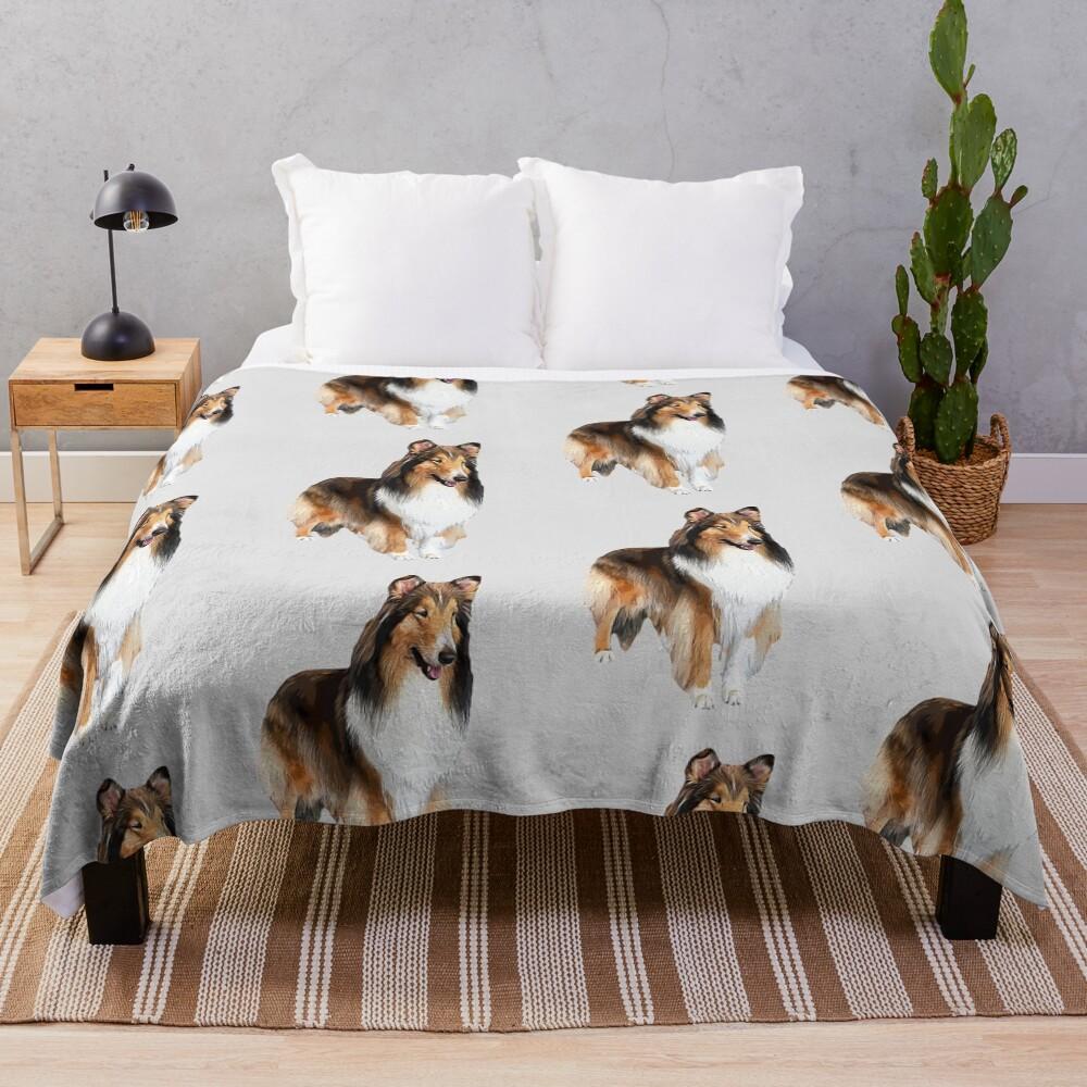 Rough Collie Stunning Look! Throw Blanket