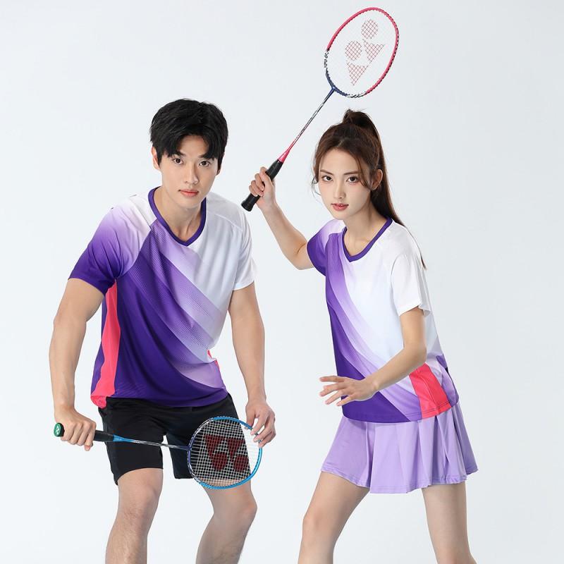 Quick-Dry Breathable Badminton Set Men Women Tennis Ping Pong Sport Shirt Short Sleeve Activewear
