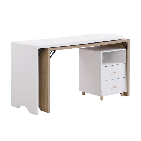 L-образный компьютерный стол со шкафом для ящиков Современный белый деревянный стол для ноутбука Прочный несущий деревянный письменный стол для домашнего офиса