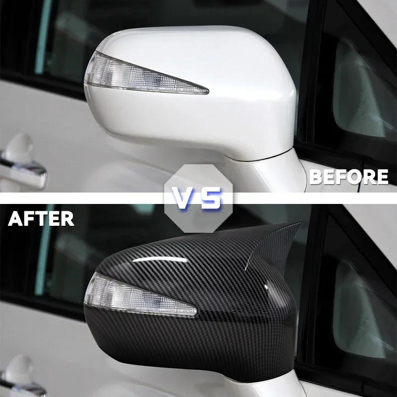 For Honda Civic 8th 2005-2011 Car Rearview Side Mirror Cover Wing Cap Door Rear View Case Trim Carbon fiber glossy black style