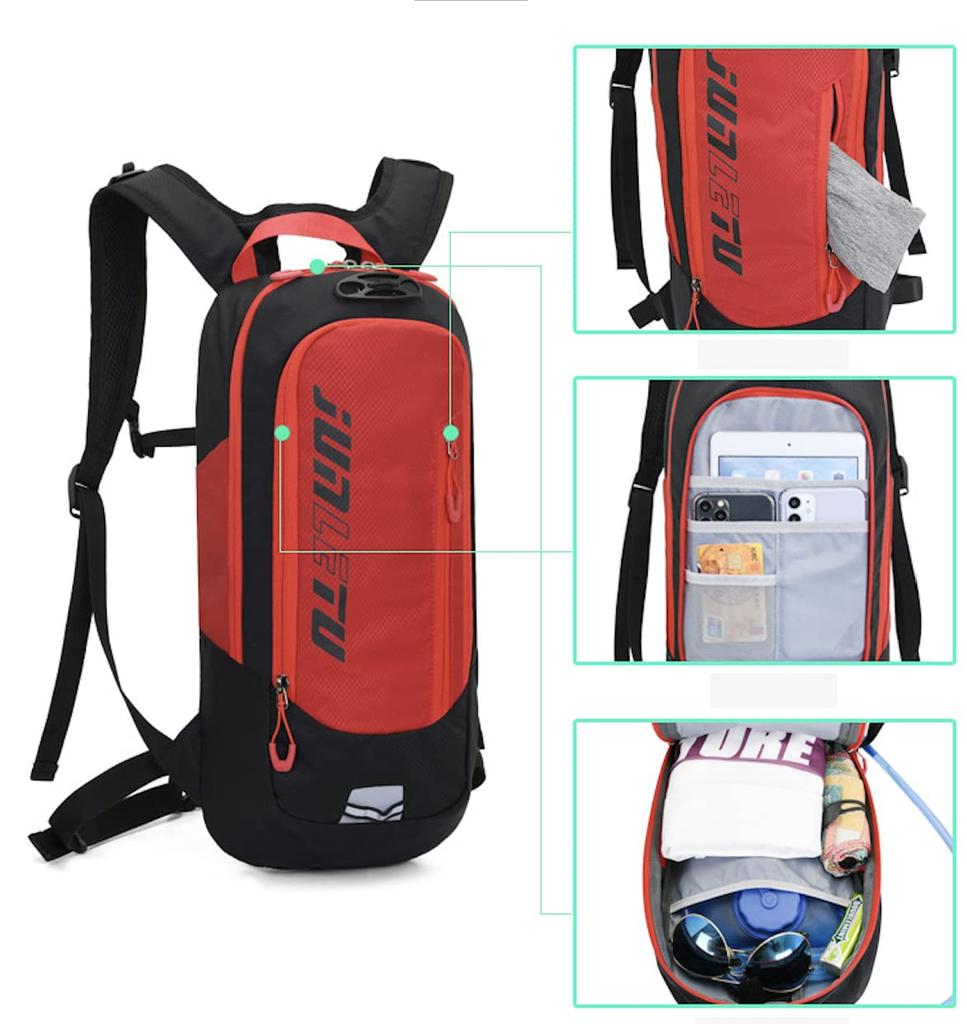 Спортивный рюкзак для велоспорта, легкий, совместимый с питьевой системой, 15 л, сумка для отдыха на открытом воздухе, светоотражающий, черный, унисекс, красный [MTEBOCON]