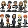 Anime H-arryed Q Version Pottered Action Figures Hermione Ron Malfoy Snape Collectible PVC Model Statue Desktop Decoration Gift