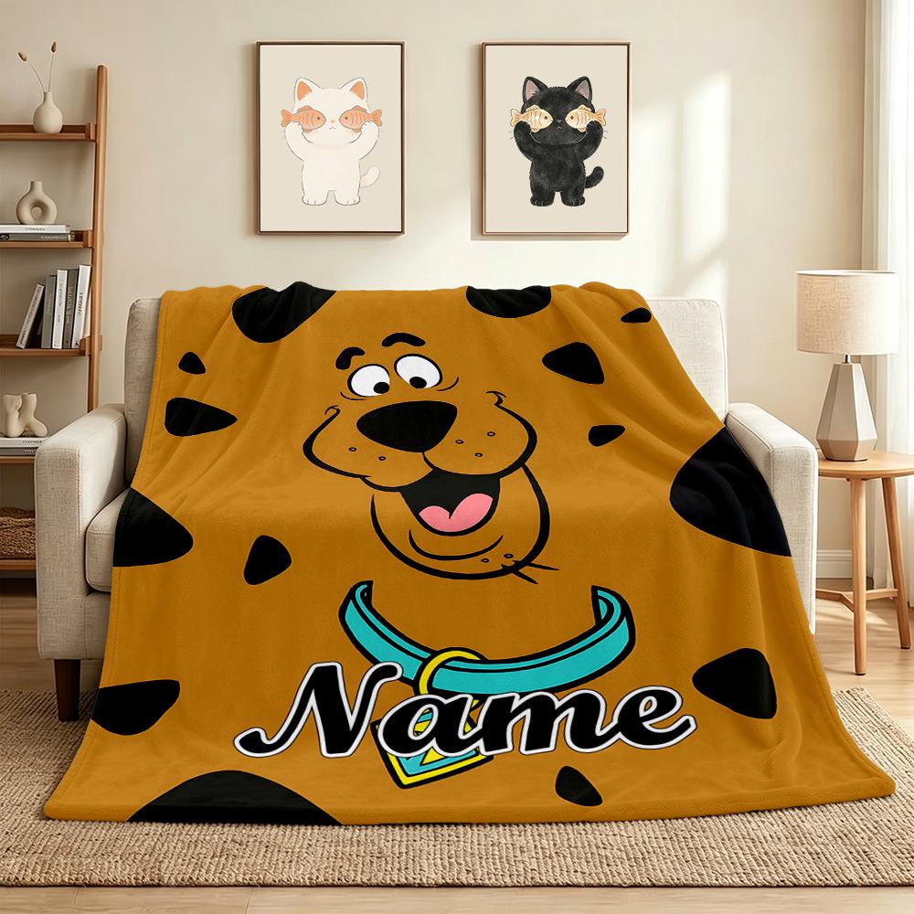 Custom Name Scooby Doo Adventure Flannel Blanket Throw Blanket Soft Warm Sofa Bed home Decor Unique Gift