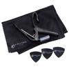 Продукция, обработанная японской компанией Kikutani Capotast One Touch Guitar Capo Set для акустической и электрогитары, медиаторы X 3 салфетки из микрофибры, 3 шт.