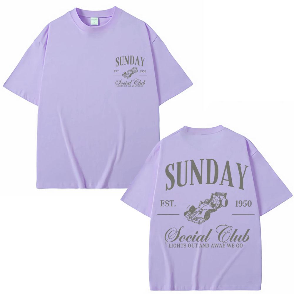 Sunday Social Running Club Graphic T Shirt Unisex Women Sporty Racing Vintage Fashion Short Sleeve Oversized Cotton Casual T Shirts