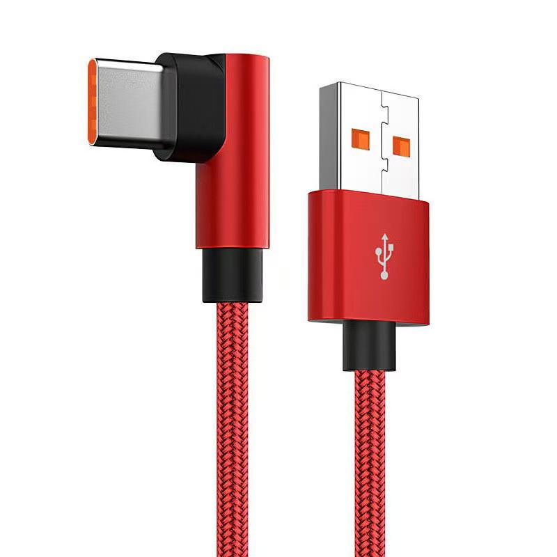 Быстрозарядный угловой кабель USB Type-C 120 Вт 10 А для Huawei, Xiaomi, Vivo