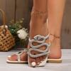 Fashion Fashion 2024 Summer Outdoor Beach Sandals Square Head Golden Luxury High Quality Women Slippers  Zapatos De Mujer  Sandalen