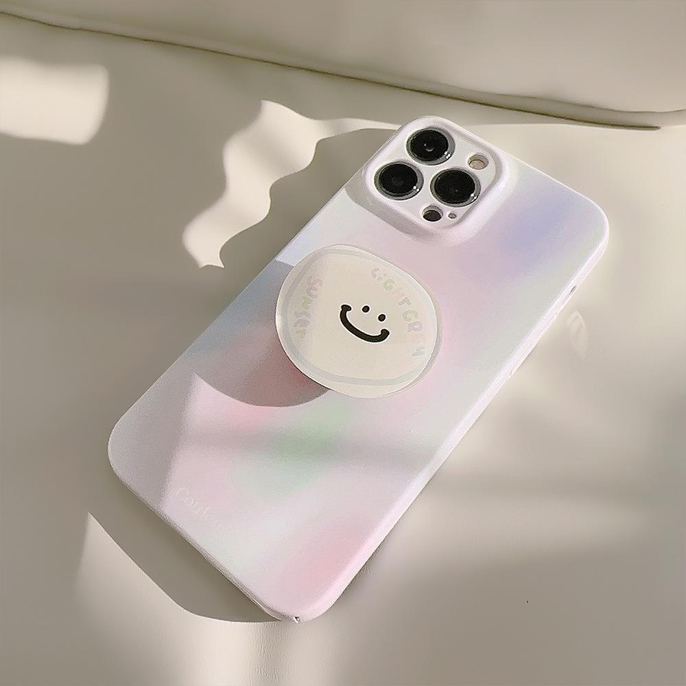 Корейский кронштейн со смайликом Подходит для чехла для iPhone 14Promax iPhone16 Нишевый Милый 15 Philin11 Жесткий