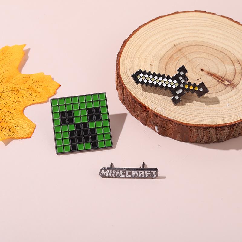 Креативная мультяшная брошь-значок Minecraft Крипер с мечом