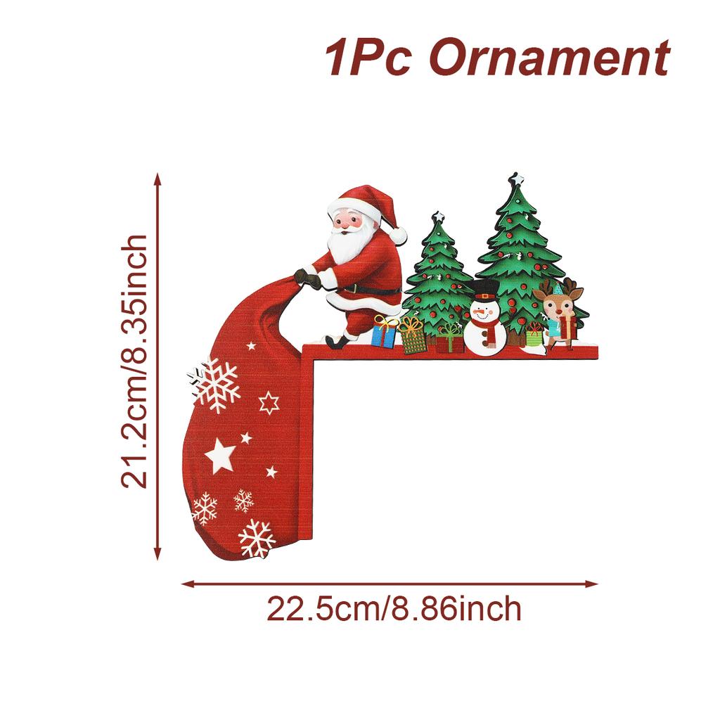 Christmas Santa Claus Wooden Door Frame Decoration Merry Christmas Decor for Home 2025 Navidad Xmas Tree Ornament New Year 2026