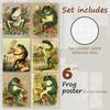 97 Decor Vintage Banjo Frog Poster - Frog Decor for Bedroom, Retro Frogs Playing trument Aesthetic Pictures Cottagecore Decorations (8x10 Unframed)