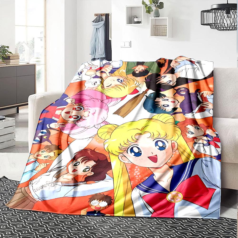 1pc Moonlit Sailor Magic flannel Blanket for Super Soft Cute Comfort Blanket for Travel Bedding Couch Sofa Blanket Y73025