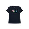 Fila Logo Letter Print Crew Neck Short Sleeve T-Shirt Men Tops Legendary-Blue F51M328175FNV