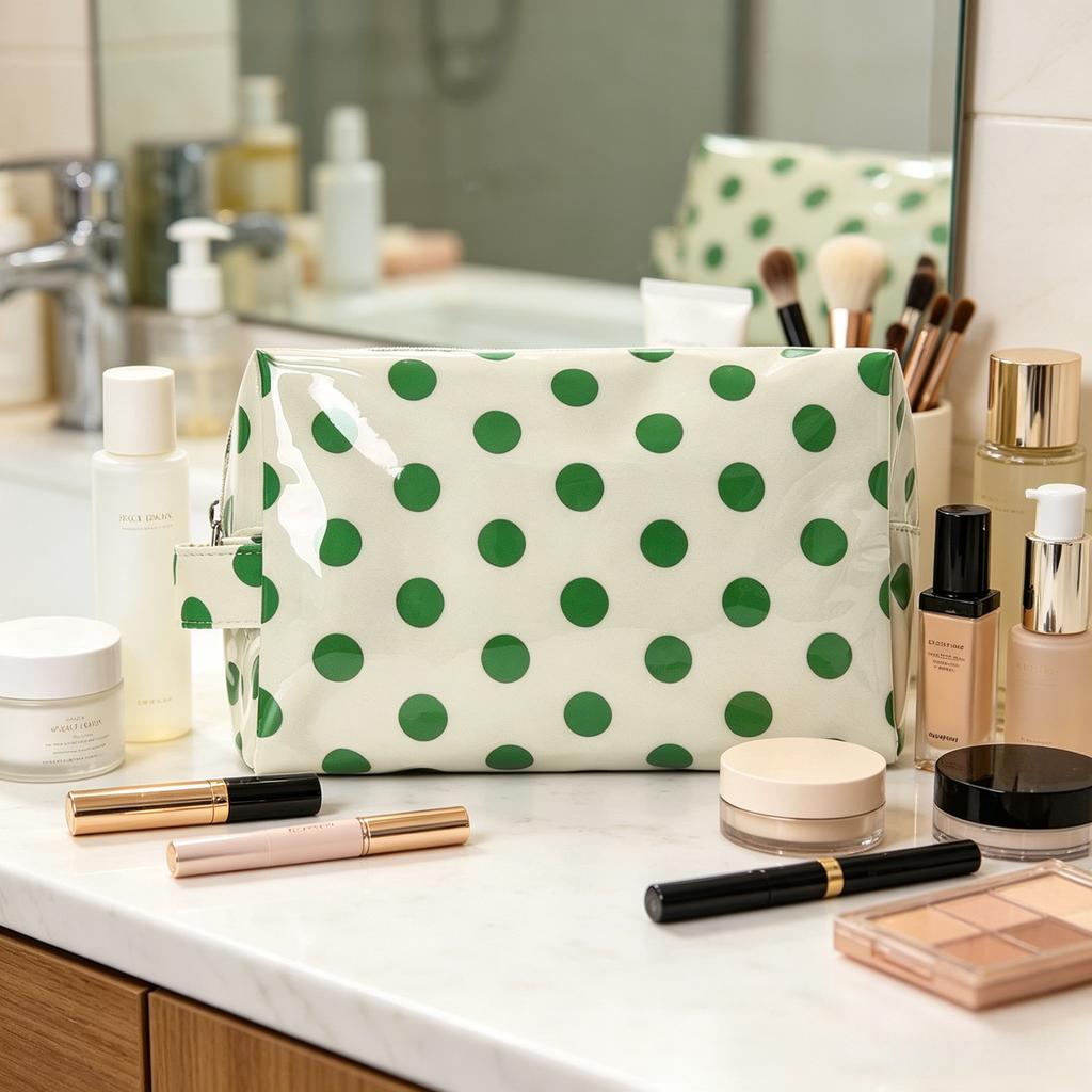 Wave Lit Makeup Bag, Large Capacity Waterproof Wash Bag, Travel Skincare Storage Bag, Women's Bag. Multiple Colors Available
