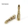 Audio Speaker Screw 4mm Banana Gold Plate Copper Plugs Connector Socket Jack Speakers Amplifier Cable Male Stackable