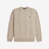 FRED PERRY [Sharp] Chunky Cable Knit - Warm Oat Afpm2538562-Z19