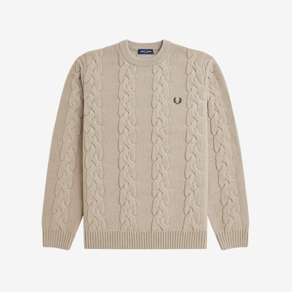 FRED PERRY [Sharp] Chunky Cable Knit - Warm Oat Afpm2538562-Z19