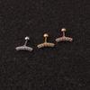 Gold Plated Anti-Allergic Tiny Ear Studs Earrings Set Surgical Stainless Steel Zircon Cz Stone Trendy Wedding Body Jewelry for
