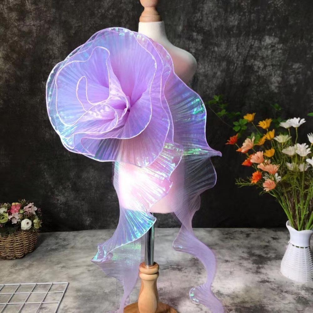 Fashion 1Yard Gradient Lace Fabric 15CM Wide DIY Pleated Lace Ribbon Transparent Organza Fabric Patchwork Decor Dress Accessory