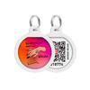 ID Tag for Dogs and Cats Metal WAUDOG Smart ID with QR Passport, Drawing "Konotop Magic Troops", Circle, D 25 Mm