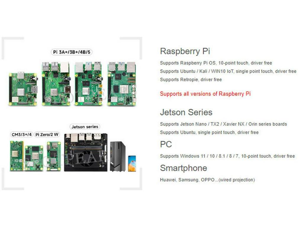 Raspberry Pi 7" DSI Емкостный сенсорный ЖК-дисплей (800x480)