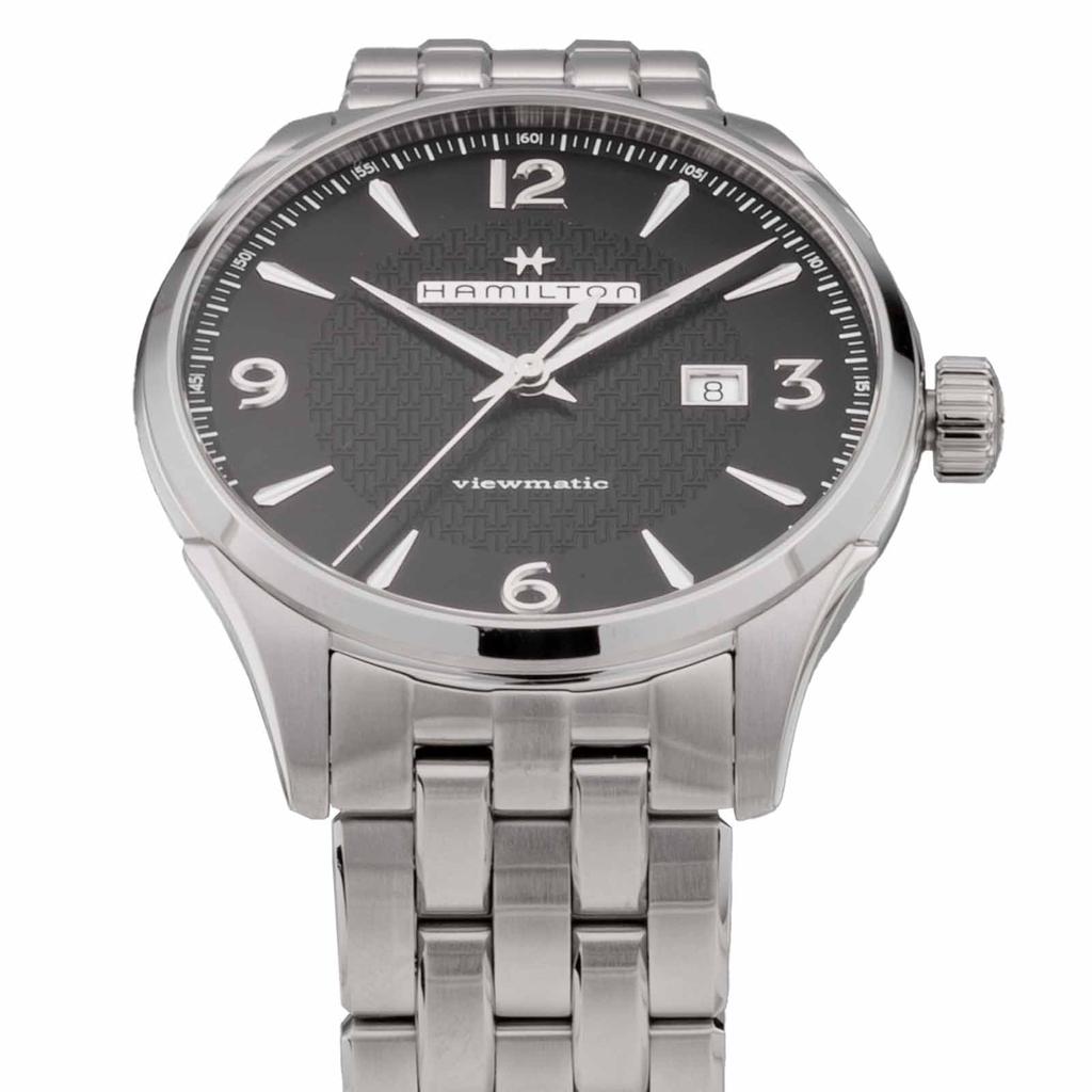 Часы Jazzmaster Auto Chrono с черным циферблатом из нержавеющей стали и сапфировым стеклом, автоматические, 42 мм, швейцарские брендовые часы H32755131 коричневые [Hamilton] мужские [Товар]
