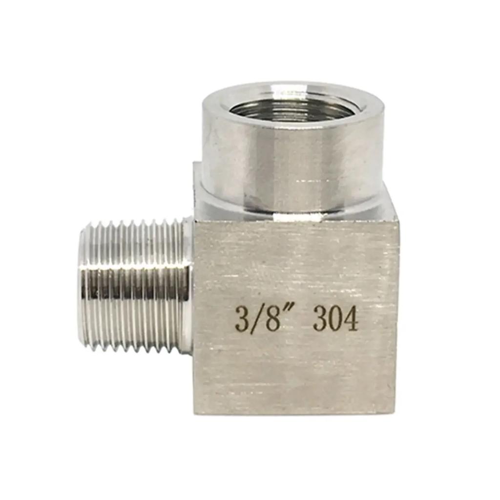 Высокое давление 1/8" 1/4" 3/8" 1/2" 3/4" 1" BSP NPT Внутренняя Наружная Угольник Угол 90 Градусов Соединитель 304 Нержавеющая Сталь Трубный Фитинг Вода Газ