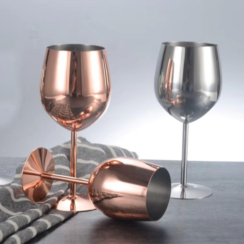 Retro Wine Goblet Drinkware Unbreakable Metal Wine Glass Gift Stainless Steel Goblet Travel Mug