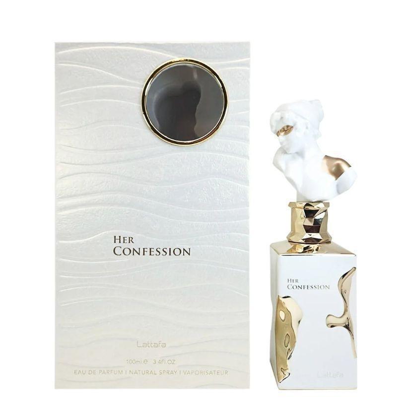 Lattafa Her Confession Perfume, Unisex Arabic Middle Eastern Fragrance, Long Lasting Woody Floral Scent, 50ml less