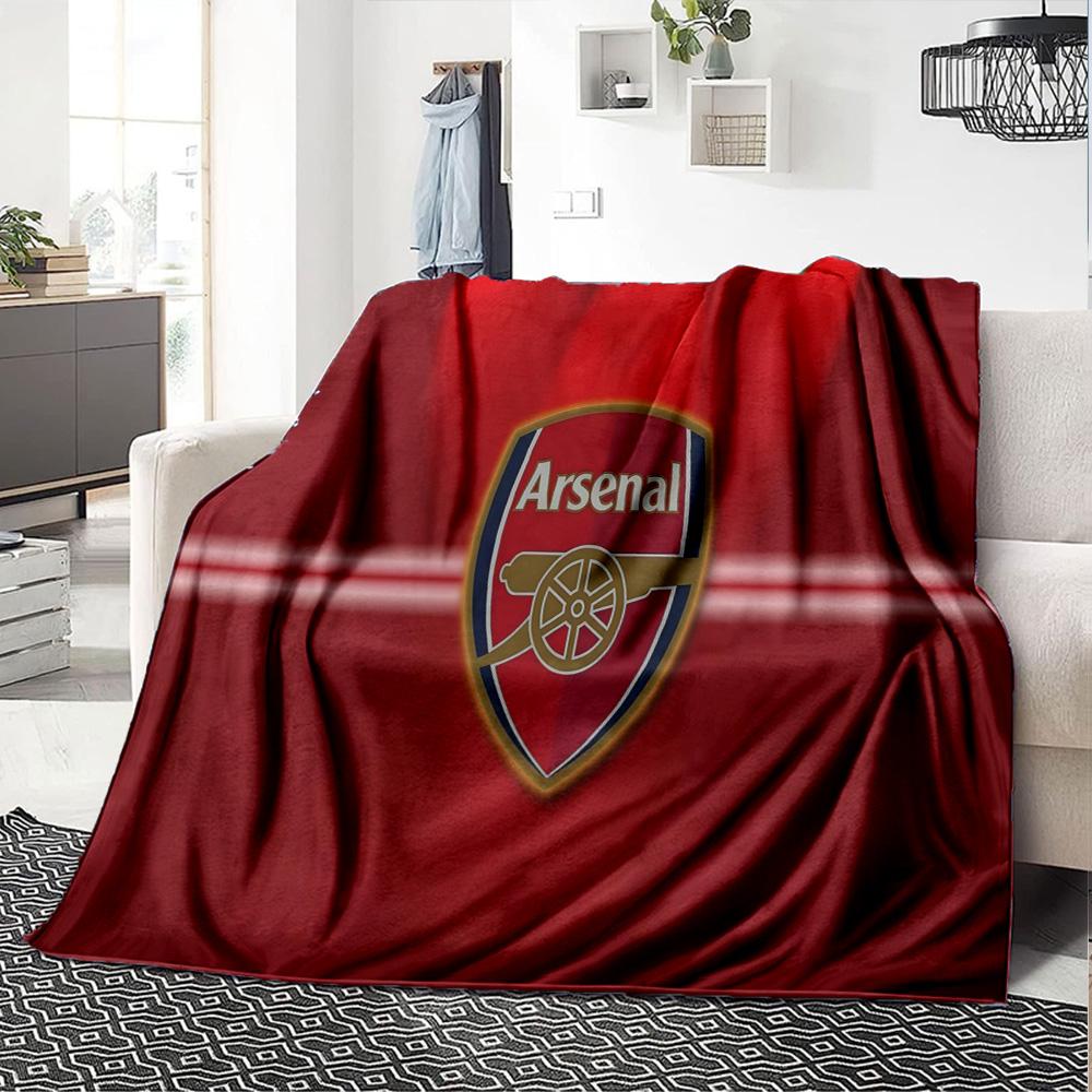 Arsenal Celebration Moment Flannel Blanket, Soft Polyester, Modern Design, All-Season for Camping, Travel, Gifts for holidays or birthdays