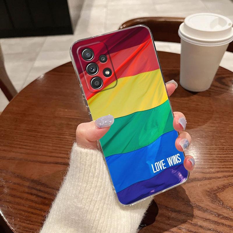 Gay Pride Flag Lesbians LGBT For Samsung Galaxy A55 Case A54 A52 A53 5G A15 A14 A13 A21S A23 A51 A34 A35 A33 A32 A72 Phone Cover