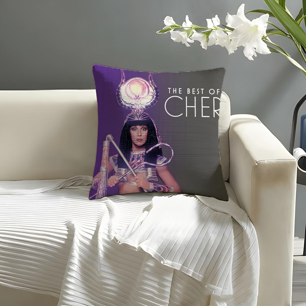 Cute CcherS cool Pillow Case Natural Linen Organic Fabric DoubleSided Printing Sofa Home Decor Cushion Cover