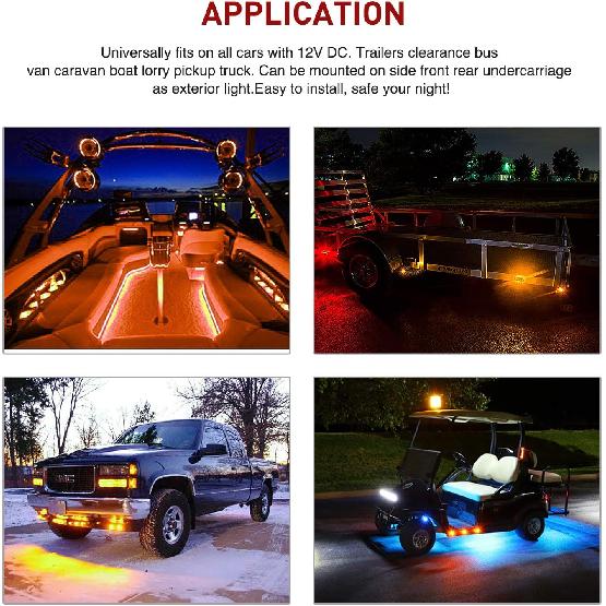 TL-03 10 ШТ. 3/4” Круглый габаритный огонь-маркер «пуля» передний задний боковой для грузовика RV Автомобиля Автобуса Прицепа Фургона Каравана Лодки (12В, Янтарный)