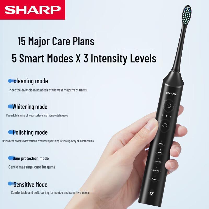 Электрическая звуковая зубная щетка Sharp DO-NS68C вилка CN (адаптер в комплекте)