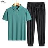 Рубашка поло брюки повседневный спортивный свободный комплект больших размеров дышащий M-9XL