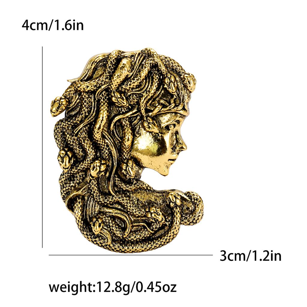 Vintage Creative Medusa Brooch, Personalized Clothing Pin Accessories Corsage