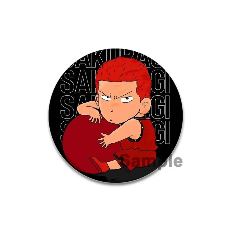 32/44/58 мм Slam Dunk Аниме Эмаль Значок для Рюкзака Одежда Sakuragi Hanamichi Rukawa Kaede Значки Мультяшные Броши Модные Аксессуары