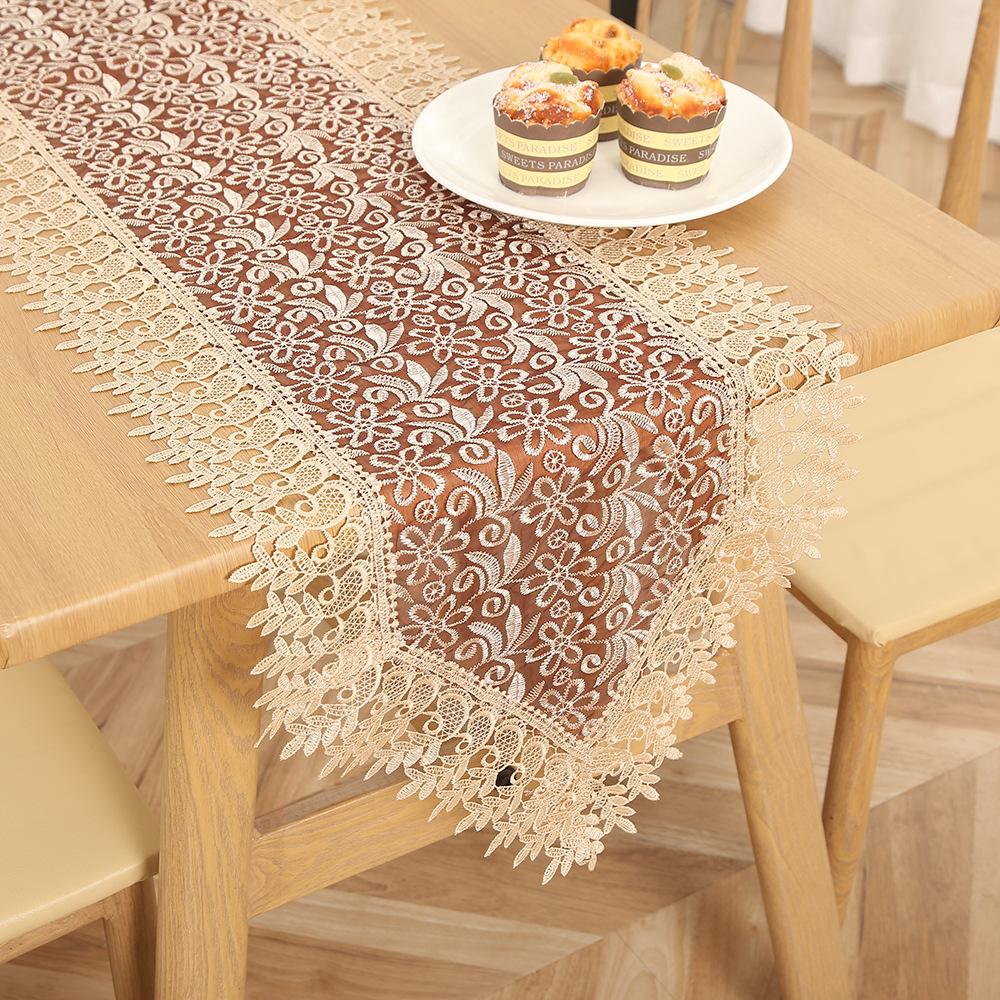 Осенние листья Скатерть-дорожка Нетканый полиэстер для декора на День благодарения, Прямоугольный дизайн с кленовыми листьями