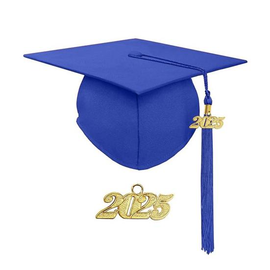 Bachelor Uniform with Hat V Neck Knee Length Long Sleeve Hidden Button Liberal Arts Student Graduation Robe Doctor Master Graduation Party Clothes