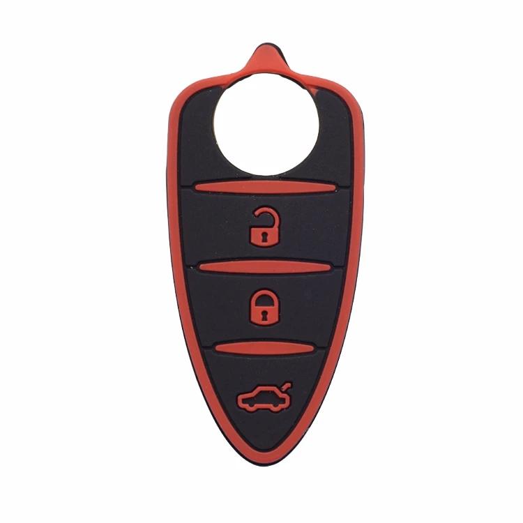 Cocolockey Брелок для ключей автомобиля для Alfa Romeo 156/159 /Mito/Giulietta/Gt/4C Резиновый 3-кнопочный корпус дистанционного ключа Аксессуары для девушек